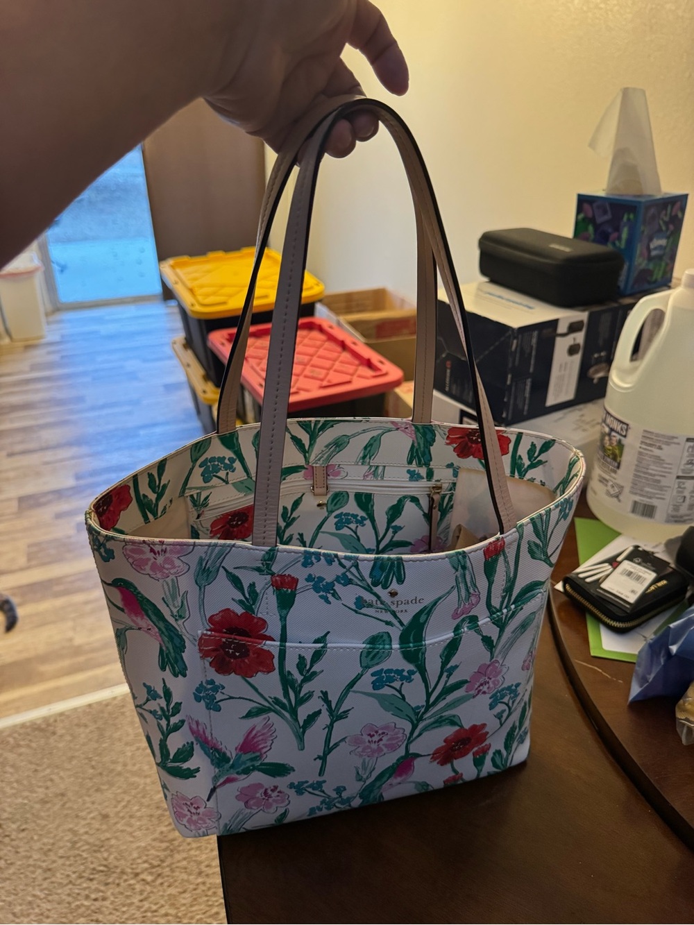 Kate Spade Evangelie Laurel Way Hummingbird Floral Tote Bag Gorgeous